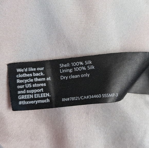 Eileen Fisher Gray Silk Swing Dress MP - Picture 3 of 4